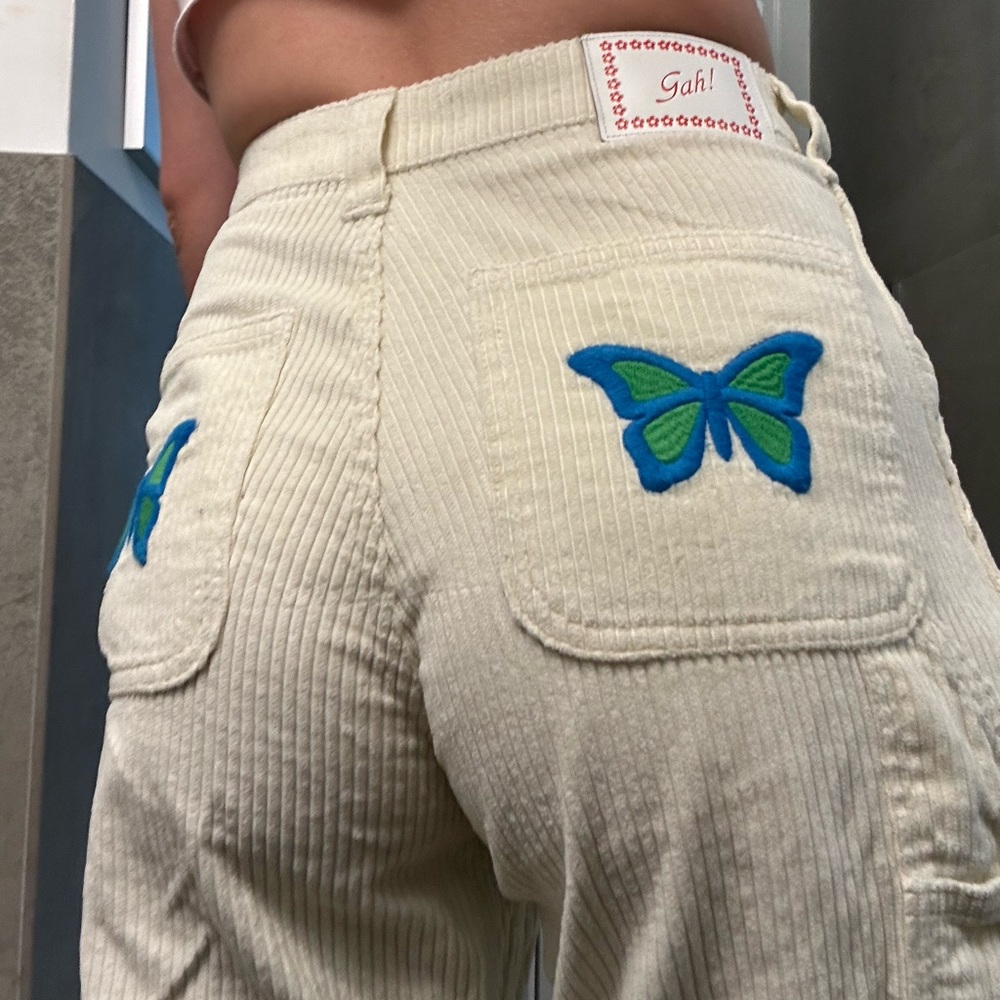 LISA SAYS GAH butterfly corduroys